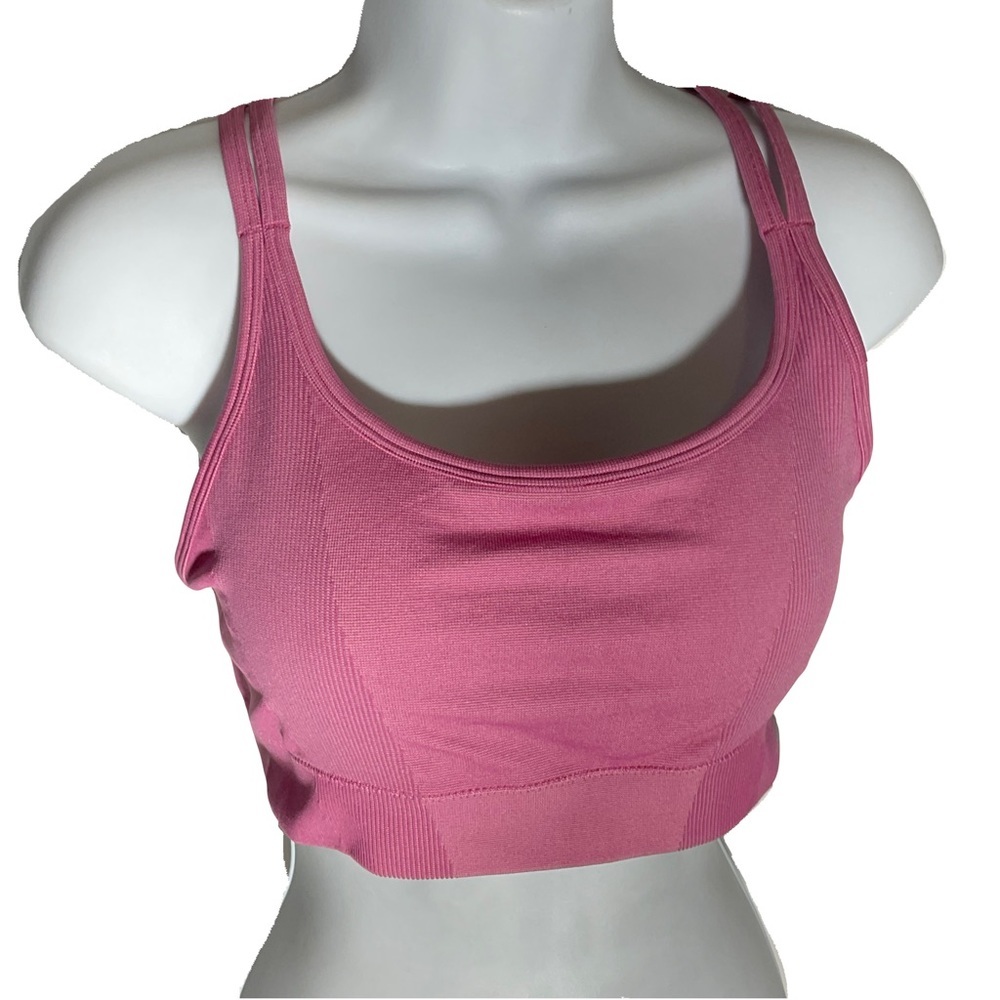 New Balance Pink Crisscross Strap Back Removable Bra Pads Sports Bra  Size Large